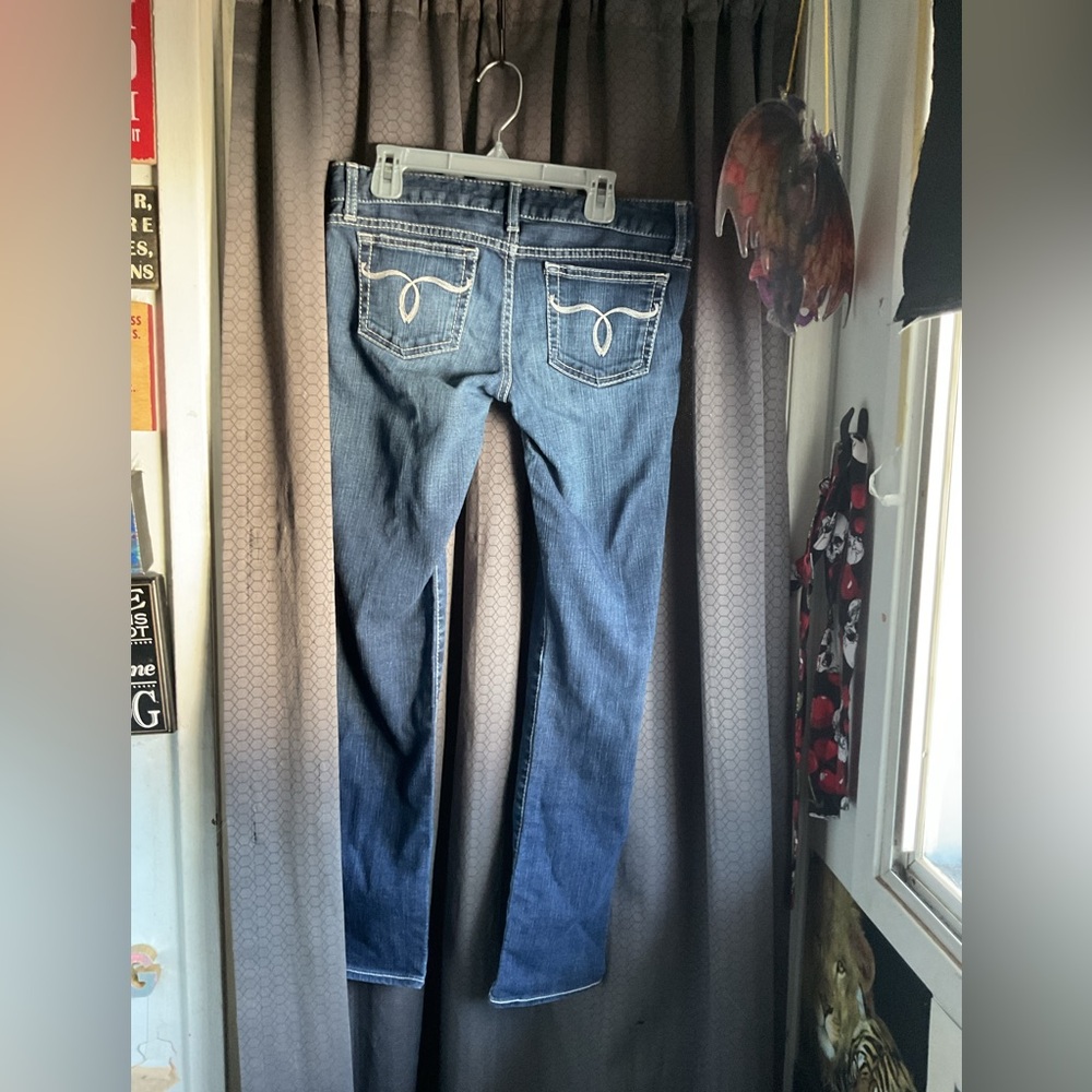 MOUSSY VINTAGE Rare white stitching low rise skinny
